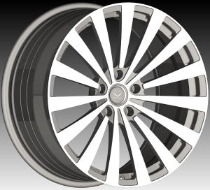 Ruedas de aluminio forjado de 1 pieza de radios múltiples de bronce