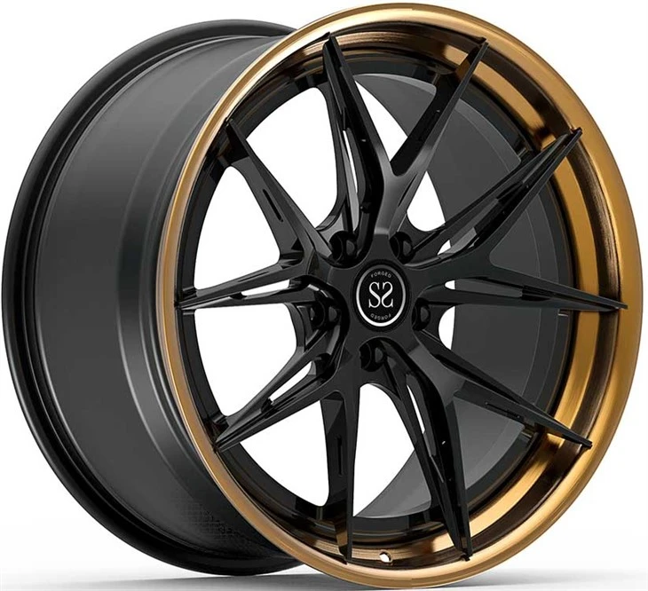 Llantas personalizadas de 3 piezas 19X8,5 y 19x9,5 de bronce pulido y negro satinado para Benze
