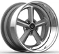 Llantas personalizadas de 3 piezas 5X114.3 18x7.0 y 18x9.5 con labio pulido, disco gris para Ford Mustang