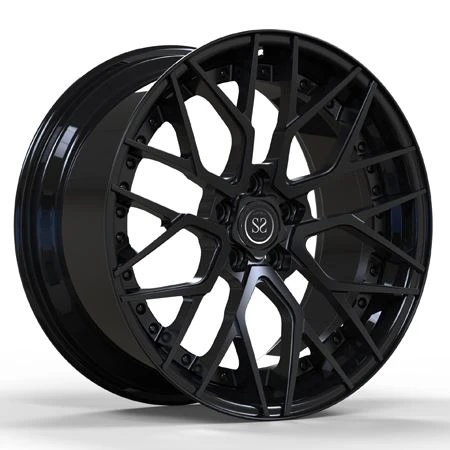 Ruedas de llantas de 2 piezas personalizadas de 21 pulgadas con cara mecanizada negra para Ferrari