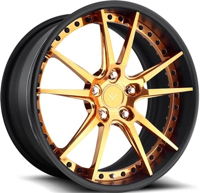 5x120 H-PCD 20x10 | 20x11 Escalonado 2-PC Cobre Cepillado Forjado RIms Chevrolet Camaro